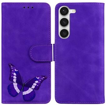 For Samsung Galaxy S23+ Mobiltelefon Lommebok Veske Butterfly Mønster Utskrift PU Lær Skin-touch deksel med Stand