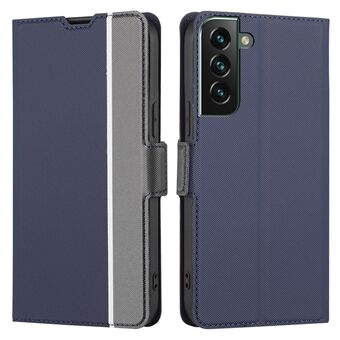 For Samsung Galaxy S23+ Twill Texture PU Leather Flip Stand Cover Card Slots Design Sikkert telefondeksel med dobbel magnetlås