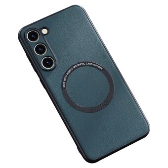 For Samsung Galaxy S23+ Kompatibel med MagSafe-lader PU-skinnbelagt TPU+PC-deksel Telefonbakdeksel