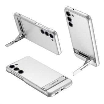 GKK For Samsung Galaxy S23+ Karbonfibertekstur PU-skinnbelagt TPU Slim Thin Case Kickstand Beskyttende telefondeksel