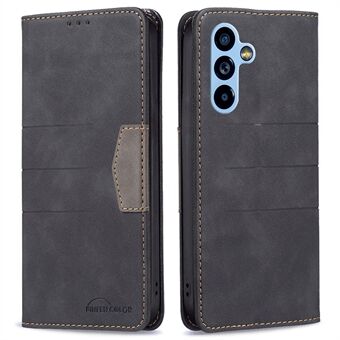 BINFEN COLOR BF Leather Series-1 for Samsung Galaxy A54 5G Style-10 Lines påtrykt farge Skjøting Anti- Scratch PU-skinnveske Magnetisk Auto-lukkende Telefon Lommebok Stand Deksel