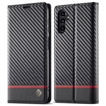 LC.IMEEKE for Samsung Galaxy A54 5G Carbon Fiber Texture Phone Flip Lær lommebokveske Drop-sikkert mobiltelefondeksel