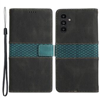 For Samsung Galaxy A54 5G magnetisk lås Støtsikker rutenettskjøting PU lær Stand Telefon lommebokdeksel