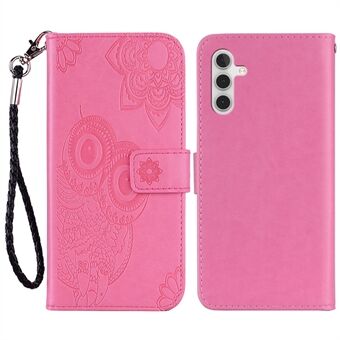 For Samsung Galaxy A54 5G Stand Lommebok Telefon Skinndeksel Påtrykt Owl Flower Mobiltelefonveske