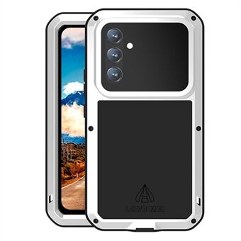Love MEI for Samsung Galaxy A54 5G metall + silikon telefonveske Beskyttende deksel med hele kroppen med herdet glassfilm