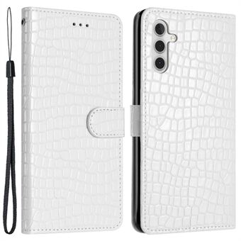 For Samsung Galaxy A54 5G Crocodile Texture Stand Skinndeksel Anti-slipp telefonlommebokveske med håndstropp