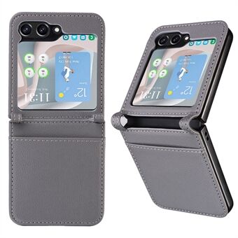 For Samsung Galaxy Z Flip5 5G Litchi Texture One-piece telefonveske PU-skinn + PC-kortspordeksel