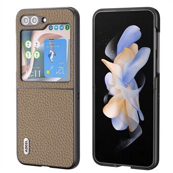 ABEEL For Samsung Galaxy Z Flip5 5G Bakside Telefonveske Kuskinn skinnbelagt PC Litchi Texture Cover
