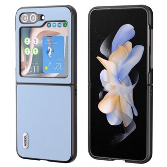 ABEEL For Galaxy Z Flip5 5G ekte kuskinn + hardt PC-skall Matt Black Edge telefondeksel