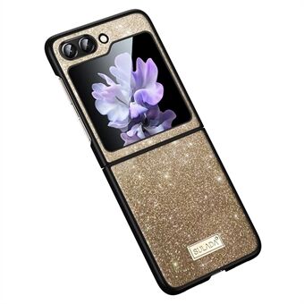 SULADA For Samsung Galaxy Z Flip5 5G Glitter Paljetter Shiny Case PU-skinnbelagt PC + TPU Anti-Slip Støtsikkert deksel