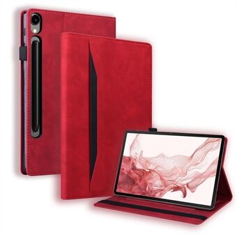 For Samsung Galaxy Tab S9 PU Lær Lommebok Deksel Støtsikker Tablettveske med Stativ