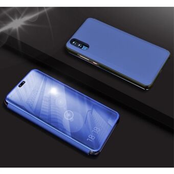 Elektroplettering Speil Overflate View Window Leather Stand Case for Huawei P20