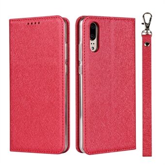 Silk Texture Wallet Leather Stand Case for Huawei P20