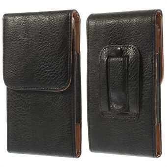 Elephant Skin Leather Magnetic Belte Pouch Shell for Samsung Galaxy S9 S8 / S7 Edge Etc, Størrelse: 14,7 x 7,8 x 1,3 cm - Svart