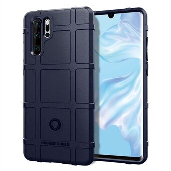 For Huawei P30 Pro Rugged Square Grid Texture TPU beskyttelsesdeksel