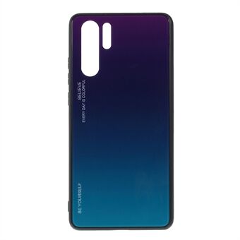 For Huawei P30 Pro Gradient Color Glass + PC + TPU Hybrid Deksel