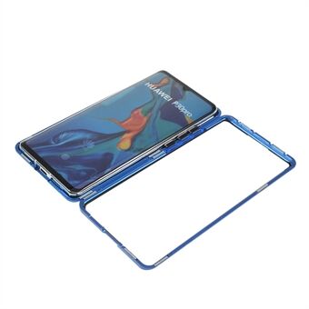 Støtsikker magnetisk installasjon Metallramme + Herdet glass Heldekkende beskyttende telefondeksel til Huawei P30 Pro