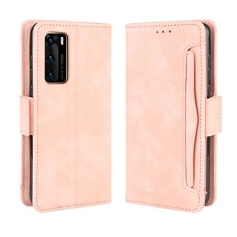 Flere kortspor Leather Wallet Stand Shell for Huawei P40