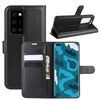 Litchi Texture Leather Wallet Stand Case Phone Shell for Huawei P40 Pro
