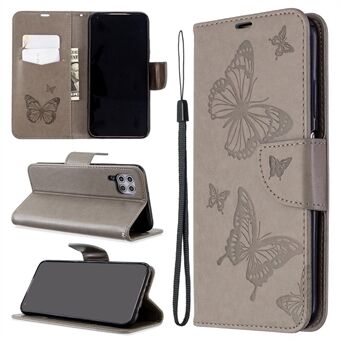 Imprint Butterflies Wallet Stand Flip Leather Phone Shell for Huawei P40 LITE / Nova 6 SE / Nova 7i