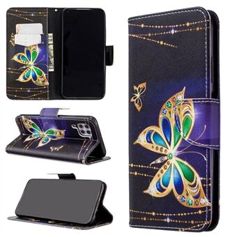 Utskrift av mønstre lommebok Stand Leather Phone Flip case for Huawei P40 lite / nova 6 SE / Nova 7i