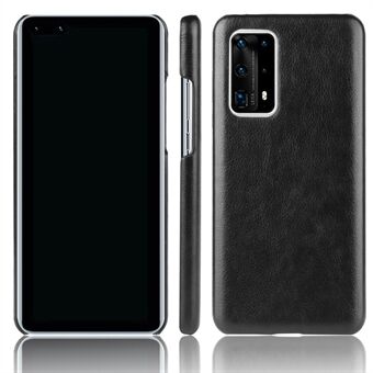 Litchi Skin Leather Coated PC Back Phone Shell for Huawei P40 Pro Plus
