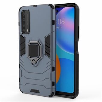 Dual-Layer TPU + PC Hybrid Phone Case + Finger Ring Kickstand for Huawei P Smart 2021 / Y7a