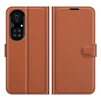 Litchi Skin Leather Wallet Stand Case for Huawei P50 Pro