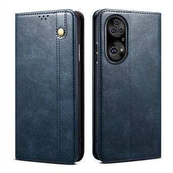 Waxy Crazy Horse Texture Leather Full Protection Stand Telefonveske til Huawei P50 Pro
