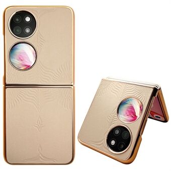QIALINO For Huawei P50 Pocket Light Tynn teksturert ekte skinnbelagt PC Mobiltelefon Shell Case