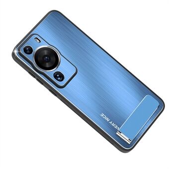 For Huawei P60 Kickstand børstet telefonveske Støtsikker aluminiumslegering TPU-rammedeksel