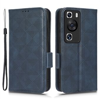 For Huawei P60 Pro / P60 Anti-Dust Phone Shell PU-lær telefonveske med påtrykt Stand lommebokdeksel
