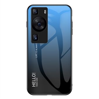 For Huawei P60 / P60 Pro Gradient telefonveske herdet glass+PC+TPU støtsikkert telefondeksel