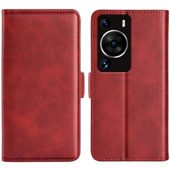 For Huawei P60 Pro PU Lærveske Calf Texture Stand Lommebok Telefondeksel