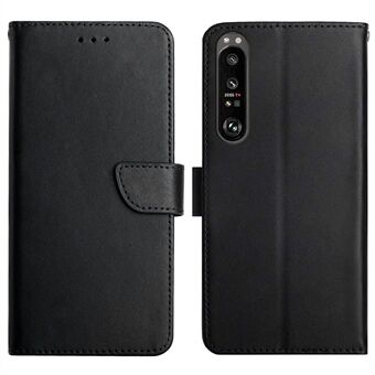 Støtsikker lommebok med Stand Flip Mobildeksel Nappa Texture-telefondeksel i ekte skinn til Sony Xperia 1 III 5G