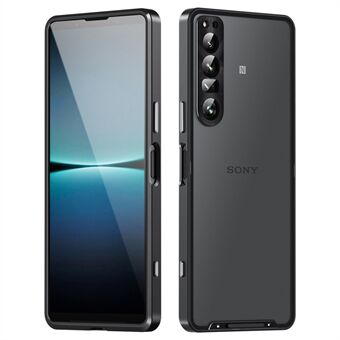 For Sony Xperia 1 IV 5G aluminiumslegeringsramme+TPU Anti- Scratch telefon bakdeksel Anti-fall Avtagbart 2-i-1 matt telefondeksel med linsedeksel+linsefilm