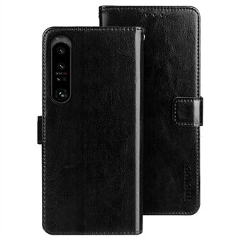 IDEWEI Phone Wallet Case for Sony Xperia 1 IV 5G, Crazy Horse Textured PU Leather Flip Mobiltelefondeksel med Stand