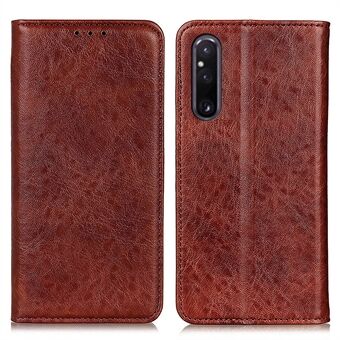 For Sony Xperia 1 V PU lær lommebokveske Stand Crazy Horse Texture Phone Shell