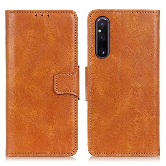 For Sony Xperia 1 V Leather Phone Stand Case Crazy Horse Texture Mobiltelefon lommebokdeksel