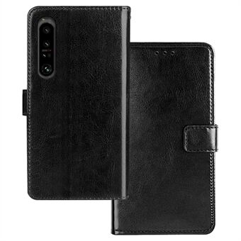 IDEWEI For Sony Xperia 1 V PU- Stand Crazy Horse Texture Lommebokdeksel Telefonskall