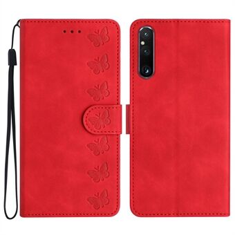 For Sony Xperia 1 V Drop-proof Butterfly Imprinted Shell PU Leather Wallet Stand Telefonveske