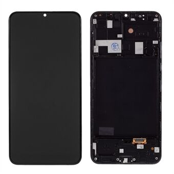 LCD-skjerm og digitaliseringsenhet + ramme TFT-versjon (uten logo) for Samsung Galaxy A20 A205 - svart