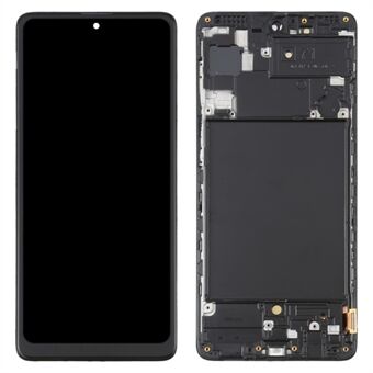 For Samsung Galaxy A71 4G SM-A715 Grade C 6,7" OLED-skjerm og digitaliseringsenhet + ramme (uten logo) - Svart
