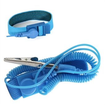 BST Anti Static ESD håndleddsstropp Jording Justerbart elastisk armbånd - blå