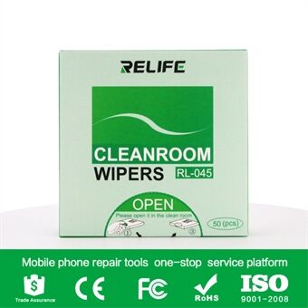RELIFE RL-045 50 stk / pose Trekktype Antistatisk støvfri klut for telefonreparasjon Wiper Cleaner