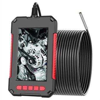 P40 10m Hard Wire 4,3-tommers skjerm Håndholdt HD 1080P Industrielt endoskop Oppladbar Vanntett 6-LED 3,9 mm Linse Inspeksjonskamera - Rød