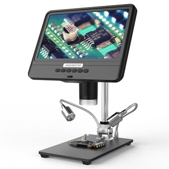 ANDONSTAR AD208 1080P 5X-1200X Forstørrelsesmikroskop Justerbart digitalt mikroskop med 8,5-tommers LCD-skjerm (uten batteri)