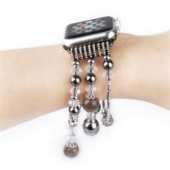 Kvinners håndlaget elastisk perle naturstein armbånd til Apple Watch Series 5 4 40mm / Series 3 2 1 38mm