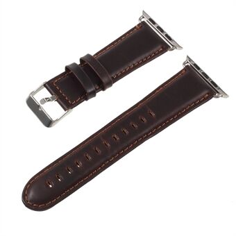 Crazy Horse Texture Retro Leather Watch Strap with Lugs Adaptere for Apple Watch Series 5/4 44mm / Series 3/2/1 42mm