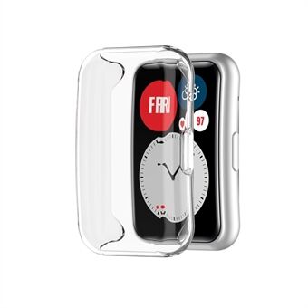Elektroplettert TPU-deksel Beskyttelsesetui til Huawei Watch Fit TIA-B09 - Gjennomsiktig